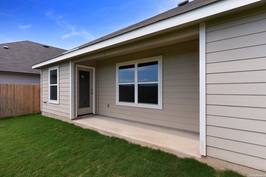 Exterior details and patio area of a home in Prairie Green, Converse (Image 14). Exterior details and patio area of a home in Prairie Green, Converse (Image 14).