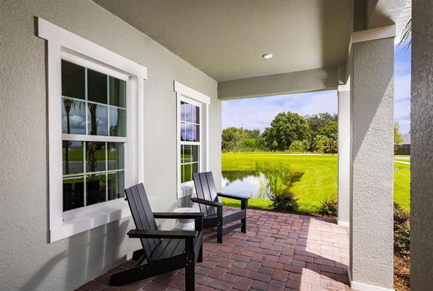 Representative exterior details of a home built from the Lynn Haven by Ryan Homes in Copperleaf, Ocala (Image 2).