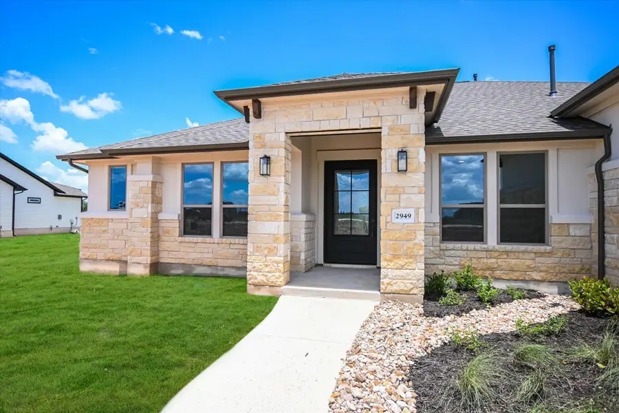 Representative exterior details of a home built from the Llano II by Giddens Homes in Whispering Wind, Bertram (Image 3). Representative exterior details of a home built from the Llano II by Giddens Homes in Whispering Wind, Bertram (Image 3).