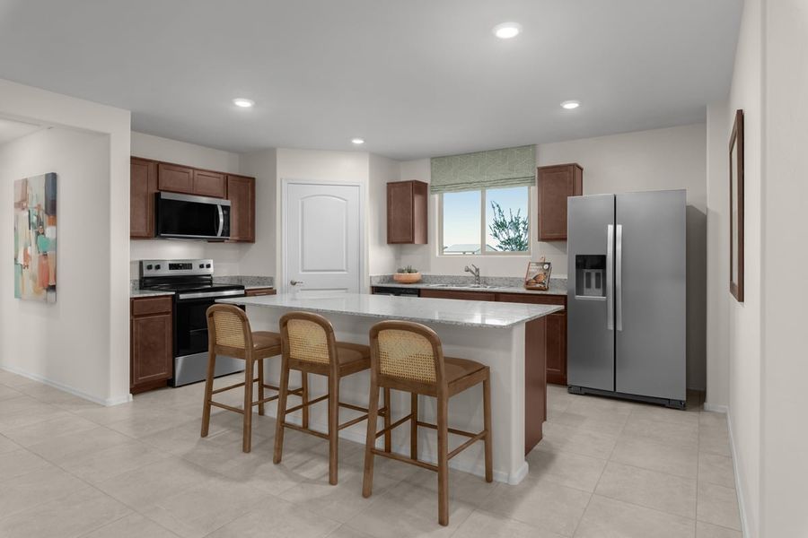 Representative furnished interior of a home built from the 1465 Modeled by KB Home in Entrada Del Toro at Rancho Sahuarita, Sahuarita (Image 7).