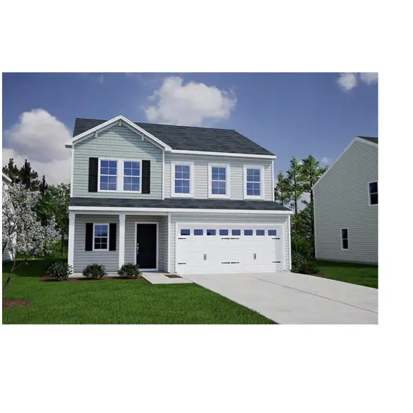 Front exterior of a new home in River Tide Farms, Bolivia, NC, highlighting curb appeal (Image 1). Front exterior of a new home in River Tide Farms, Bolivia, NC, highlighting curb appeal (Image 1).