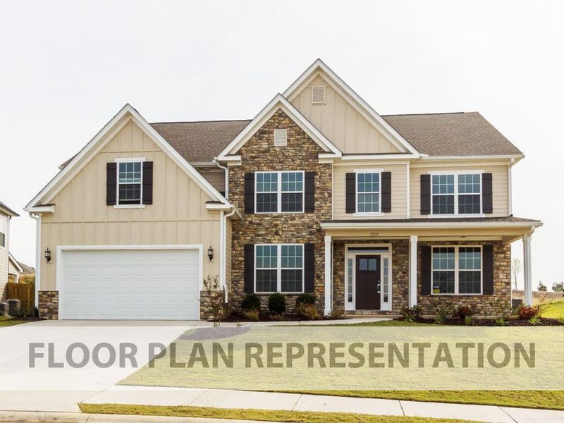 Representative exterior photo of a completed home built from the Durham Hill by Ivey Homes in Tillery Park, Grovetown, GA (Image 21).