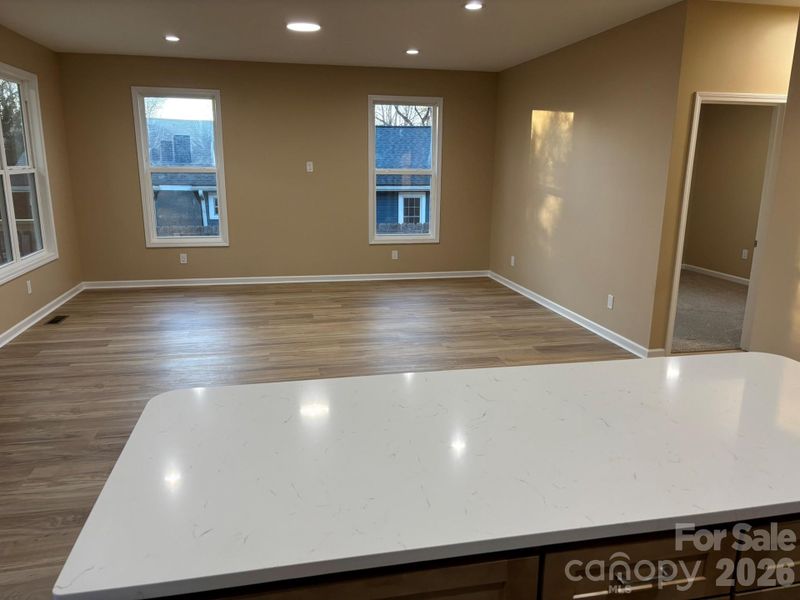 Kitchen opens up to the living room.