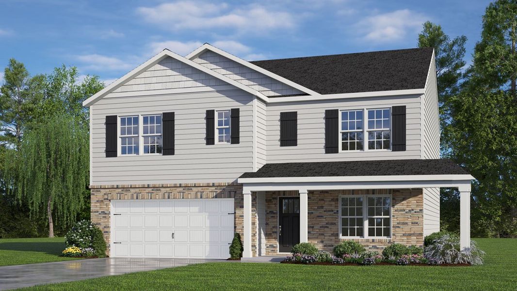 Representative exterior photo of a completed home built from the HAYDEN by D.R. Horton in West New Bern, New Bern, NC (Image 22).