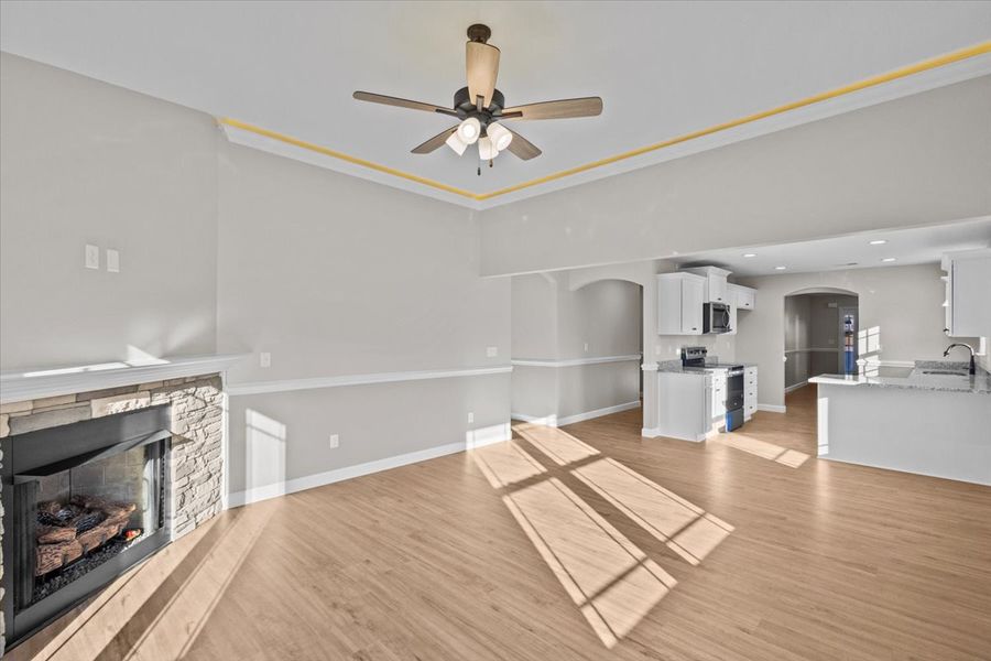 Representative unfurnished interior of a home built from the Iris by Enchanted Homes in Hampshire Heights, Moore (Image 19).
