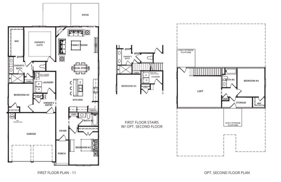 2D floor plan layout for the Milan by Brock Built in The Reserve at Bells Ferry, Kennesaw, GA (Image 3).
