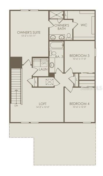 2D floor plan layout of this home in Hartford Terrace, Davenport, FL (Image 4).