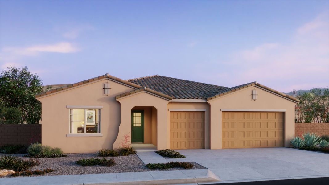 Front exterior of a home in the Saguaro Reserve II community, located in Marana, AZ (Image 20).