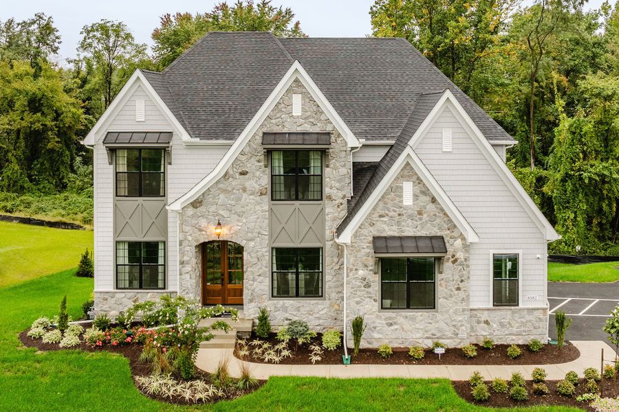 Representative exterior photo of a completed home built from the Devonshire by Keystone Custom Homes in McLean South Shore, Belmont, NC (Image 10).