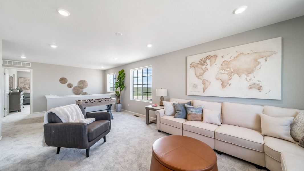 Furnished interior view inside a new home in Banning Lewis Ranch - New Homes Colorado Springs, Colorado Springs (Image 25). Furnished interior view inside a new home in Banning Lewis Ranch - New Homes Colorado Springs, Colorado Springs (Image 25).