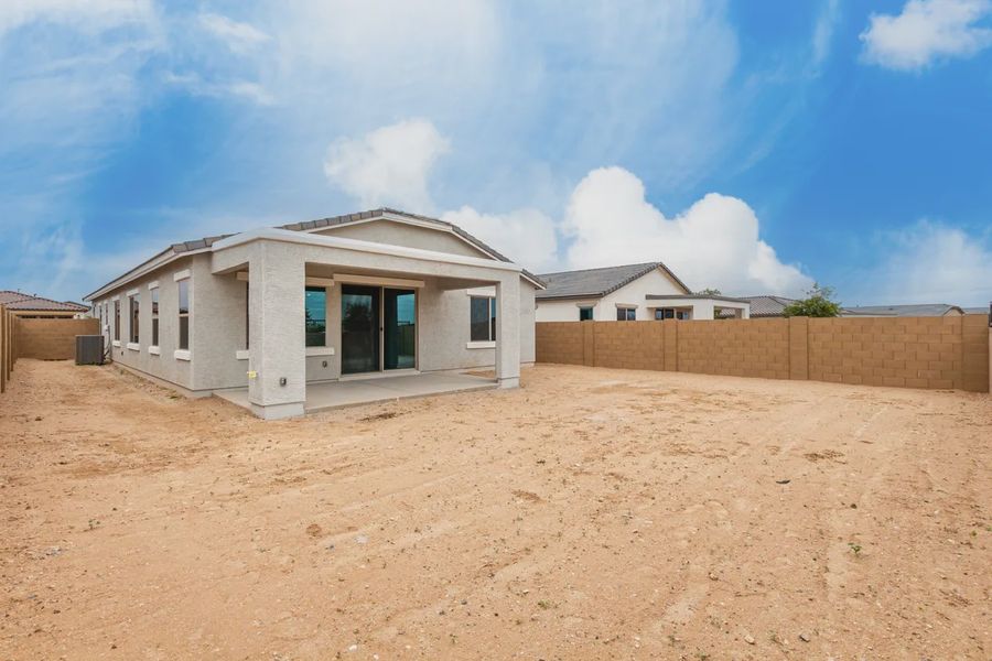 Exterior details and patio area of a home in Avanti at Granite Vista, Waddell (Image 22).