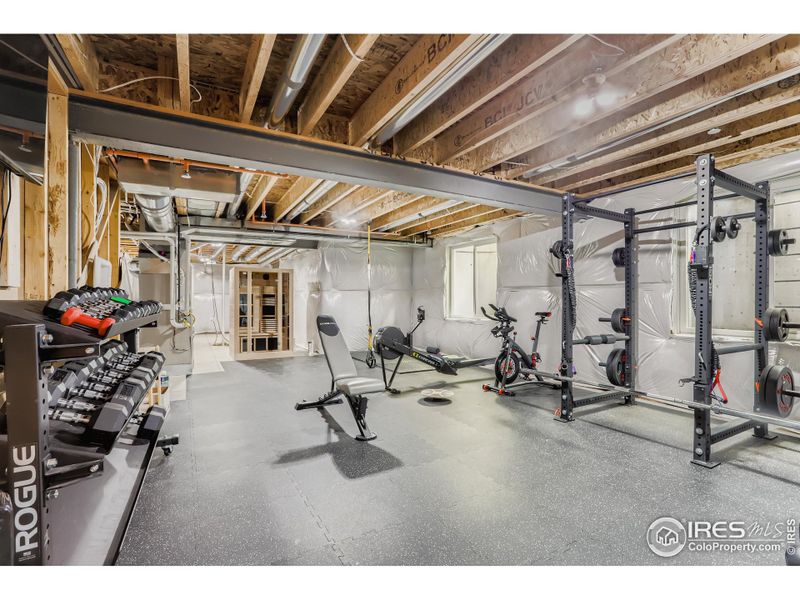 Unfinished Flex Space in Basement for Future Finish or Home Gym/ Sauna