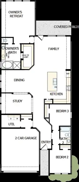 2D floor plan layout of this home in Meridiana 45' Homesites, Manvel, TX (Image 2). 2D floor plan layout of this home in Meridiana 45' Homesites, Manvel, TX (Image 2).