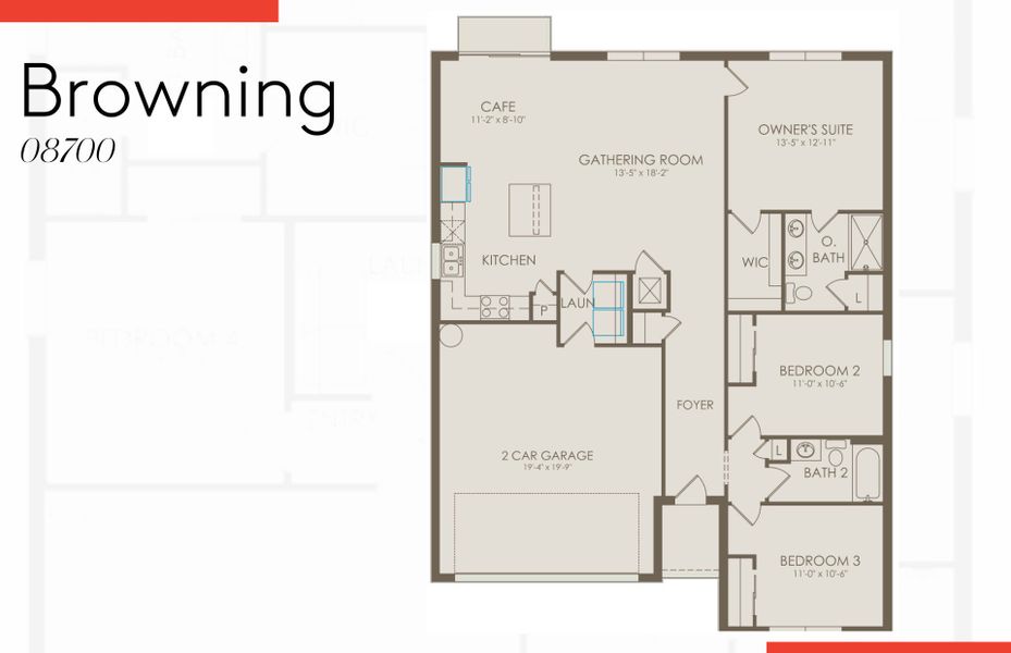 2D floor plan layout of this home in Caloosa Cove, Labelle, FL (Image 3).
