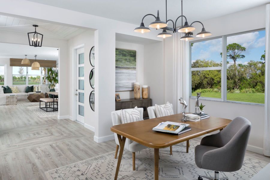 Representative furnished interior of a home built from the Eden Grand by Mattamy Homes in Tradition - Telaro, Port St. Lucie (Image 5). Representative furnished interior of a home built from the Eden Grand by Mattamy Homes in Tradition - Telaro, Port St. Lucie (Image 5).