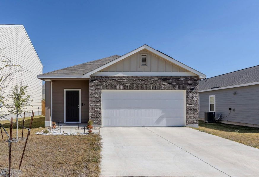 Single story home brick and hard I plank siding, concrete driveway, and two car garage Single story home brick and hard I plank siding, concrete driveway, and two car garage