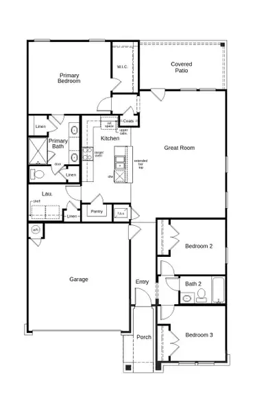 2D floor plan layout of this home in Mustang Valley, Manor, TX (Image 3).