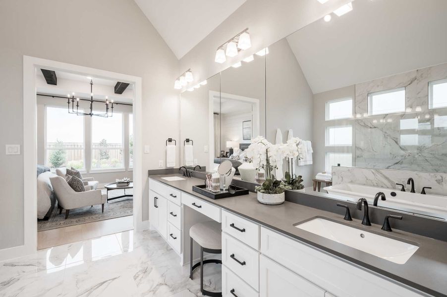 Representative furnished interior of a home built from the Milan by Tri Pointe Homes in Dunham Pointe, Cypress (Image 10).