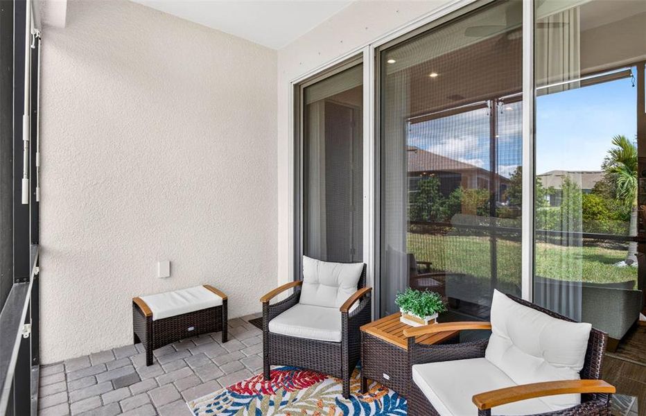 Exterior details and patio area of a home in The Preserve at La Paloma, Sun City Center (Image 22).