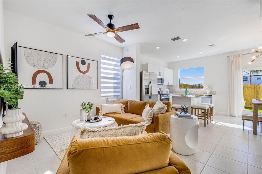 Furnished interior view inside a new home in Del Mar, Miami (Image 6). Furnished interior view inside a new home in Del Mar, Miami (Image 6).