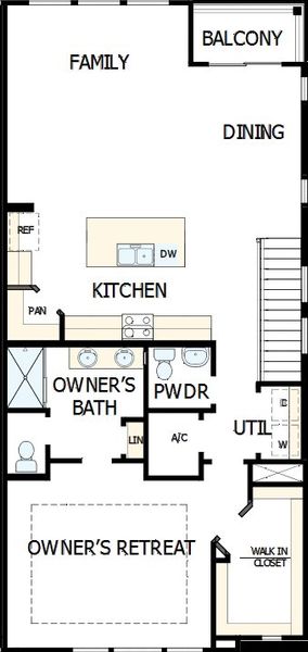 2D floor plan layout of this home in Kettering at eTown - Traditional Collection, Jacksonville, FL (Image 4).