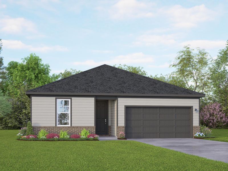 Representative exterior photo of a completed home built from the The Asheville E by Davidson Homes LLC in Hickory Ridge, Elmendorf, TX (Image 19).