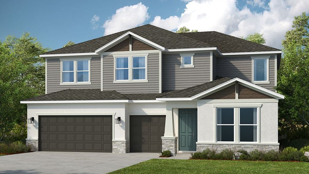 Representative exterior photo of a completed home built from the Nantucket by Taylor Morrison in Skye Ranch Community Group Page, Sarasota, FL (Image 2). Representative exterior photo of a completed home built from the Nantucket by Taylor Morrison in Skye Ranch Community Group Page, Sarasota, FL (Image 2).