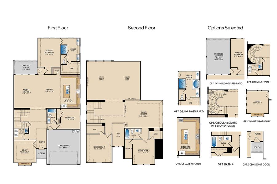 2D floor plan layout of this home in Sutton Fields, Celina, TX (Image 4).