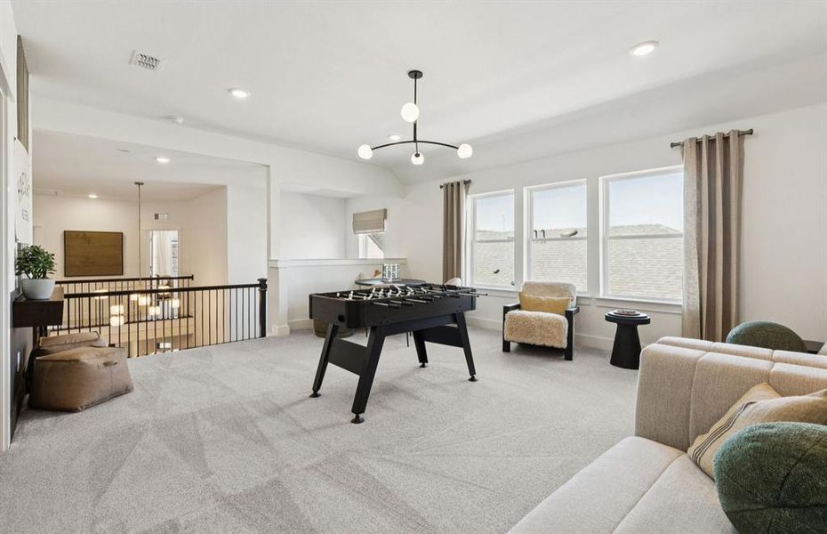 Game room on second floor *model representation, some features may vary