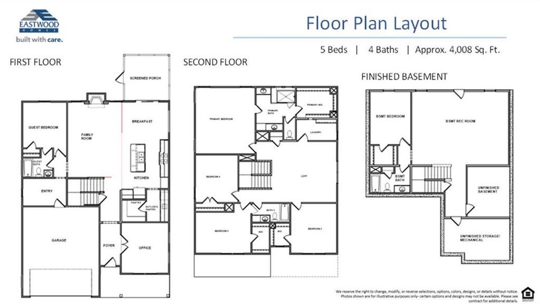 2D floor plan layout of this home in Twin Lakes, Hoschton, GA (Image 2).