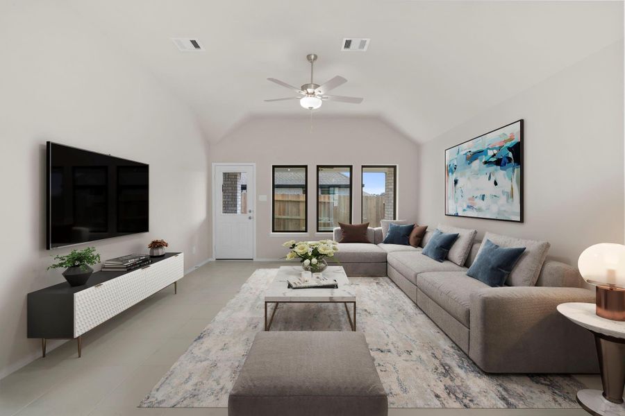 Furnished interior view inside a new home in The Trails 40', New Caney (Image 7).