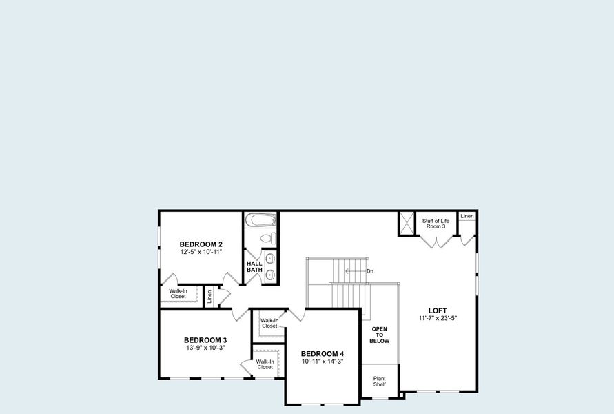 2D floor plan layout for the Rotterdam by K. Hovnanian® Homes in Kreymer at the Park, Wylie, TX (Image 27).