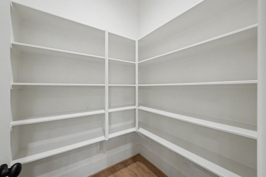 The oversized walk-in pantry