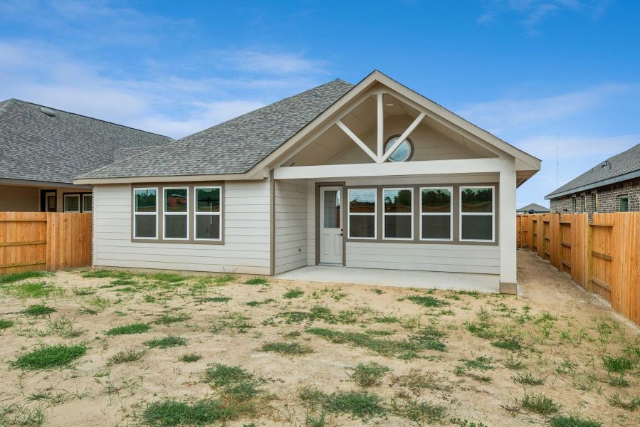Backyard with covered patio