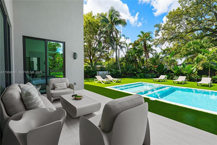 Exterior details and patio area of a home in , Miami (Image 3).