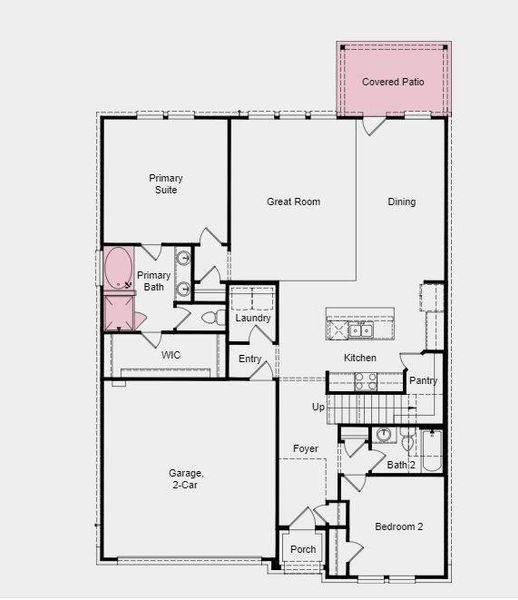 Structural options added include: covered back patio, and slide-in bathtub to the primary bathroom.