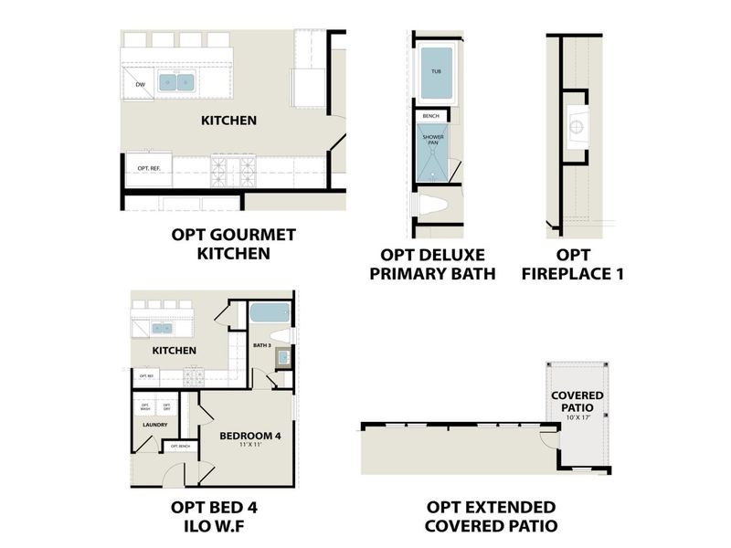 2D floor plan layout for the The Laurel M by Davidson Homes LLC in Parks at Foster Crossing, Anna, TX (Image 6). 2D floor plan layout for the The Laurel M by Davidson Homes LLC in Parks at Foster Crossing, Anna, TX (Image 6).