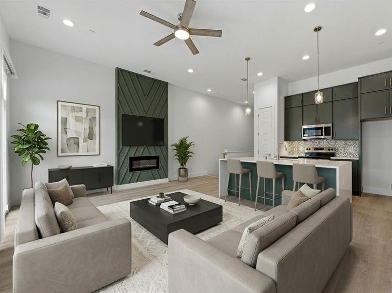 Furnished interior view inside a new home in , Dallas (Image 11).