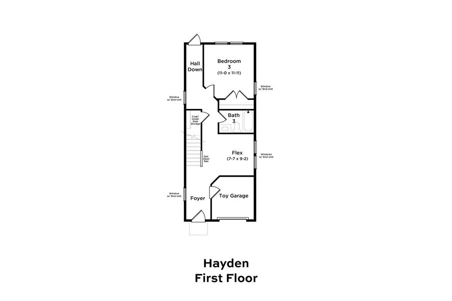 2D floor plan layout of this home in Clear Springs Townhomes, North Charleston, SC (Image 3).
