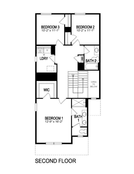 2D floor plan layout for the FINCH by D.R. Horton in The Ridge at Lorson Ranch, Colorado Springs, CO (Image 4).