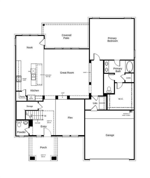2D floor plan layout of this home in The Preserve Estates, Justin, TX (Image 5).