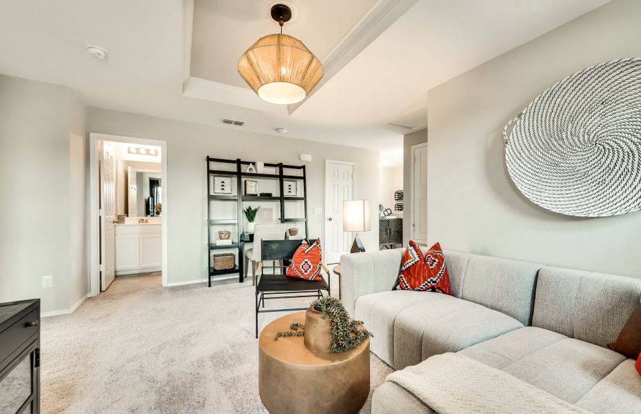 Spacious game room with optional tray ceiling