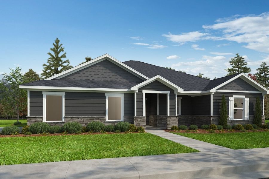 Front exterior of a new home in The Estates at Wellington Pointe, Monroe, NC, highlighting curb appeal (Image 1). Front exterior of a new home in The Estates at Wellington Pointe, Monroe, NC, highlighting curb appeal (Image 1).