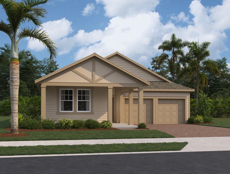 Representative exterior photo of a completed home built from the Plant II by Ashton Woods in Northlake Traditional, Winter Garden, FL (Image 17).