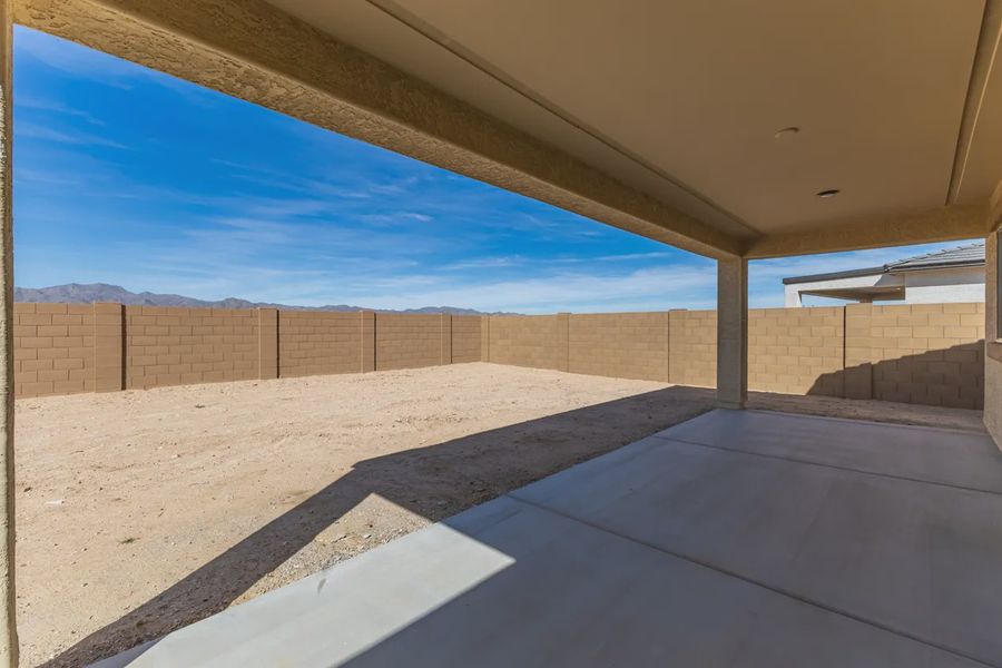 Exterior details and patio area of a home in Forté at Granite Vista, Waddell (Image 4).