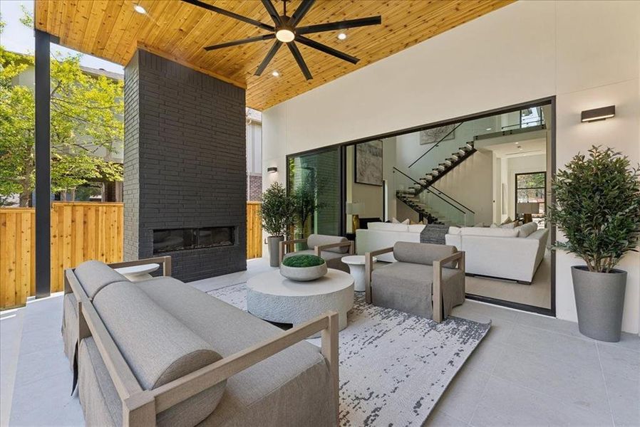 Exterior details and patio area of a home in , Dallas (Image 3). Exterior details and patio area of a home in , Dallas (Image 3).