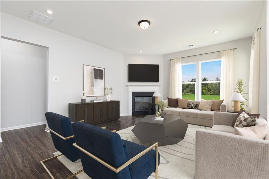 Furnished interior view inside a new home in The Beacon at Old Peachtree Single Family Homes, Lawrenceville (Image 12).