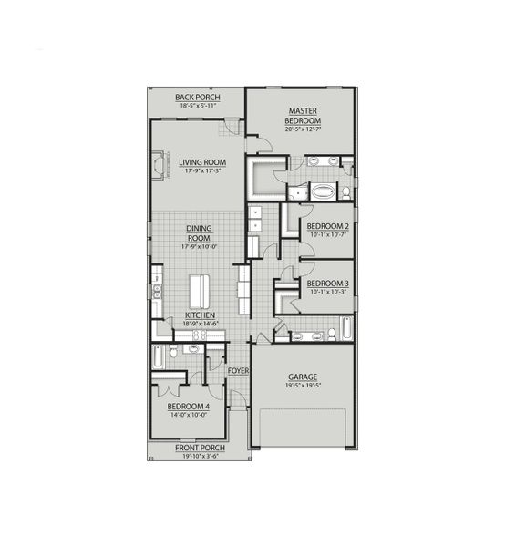 2D floor plan layout for the Flowers II G by DSLD Homes in Saltaire, Panama City, FL (Image 2). 2D floor plan layout for the Flowers II G by DSLD Homes in Saltaire, Panama City, FL (Image 2).
