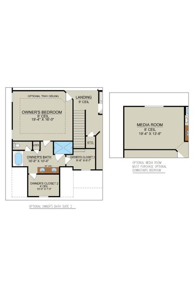Nantucket Signature – Second Floor Plan Options | Ernest Homes