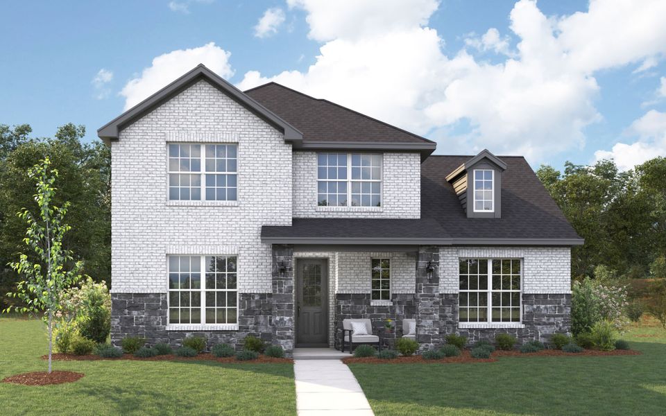 The Lavon - Traditional with Stone Elevation The Lavon - Traditional with Stone Elevation